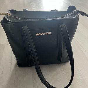 Michael Kors Black Tote with Gold Accents